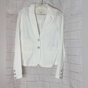 Chic White Blazer with Button Details
